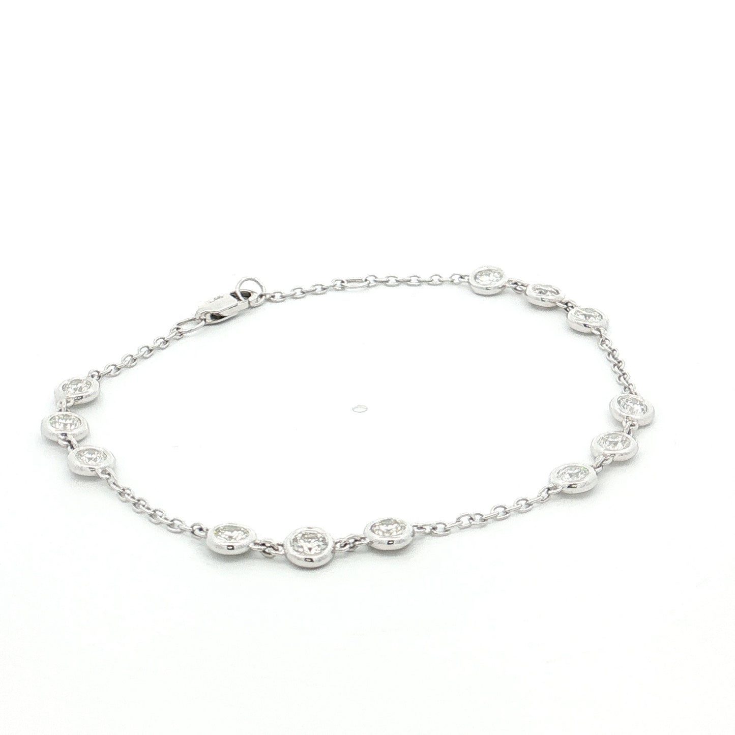1.46 Diamond By The Yard Bracelet 14k White Gold
