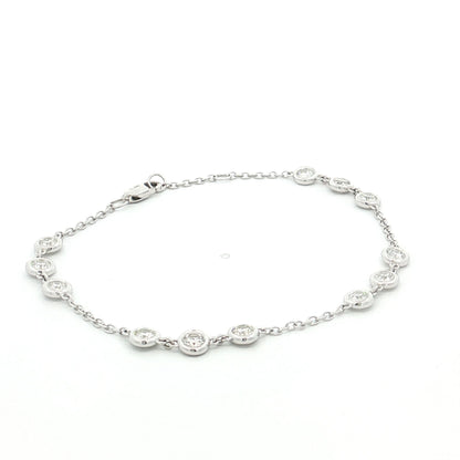 1.46 Diamond By The Yard Bracelet 14k White Gold