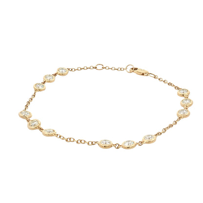 1.60 Diamond by the Yard Bracelet 14k Yellow Gold