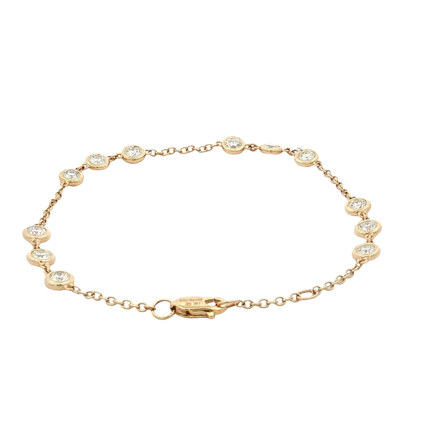 1.60 Diamond by the Yard Bracelet 14k Yellow Gold