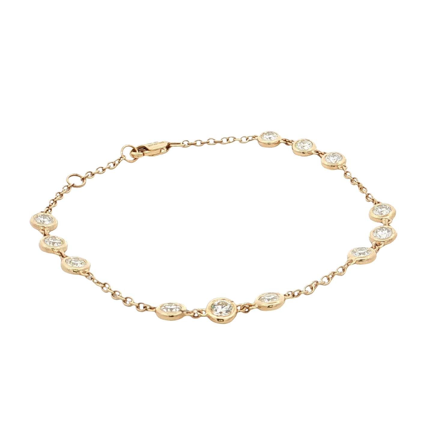 1.60 Diamond by the Yard Bracelet 14k Yellow Gold