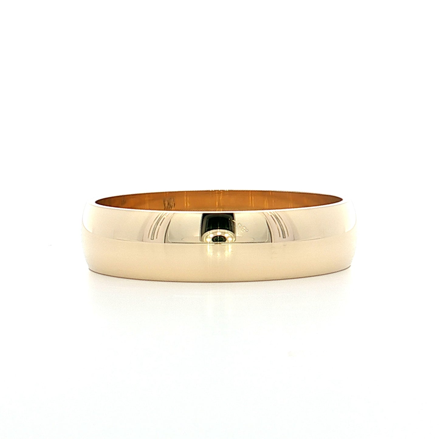 Men's 5mm Half Round Wedding Band 10k Yellow Gold