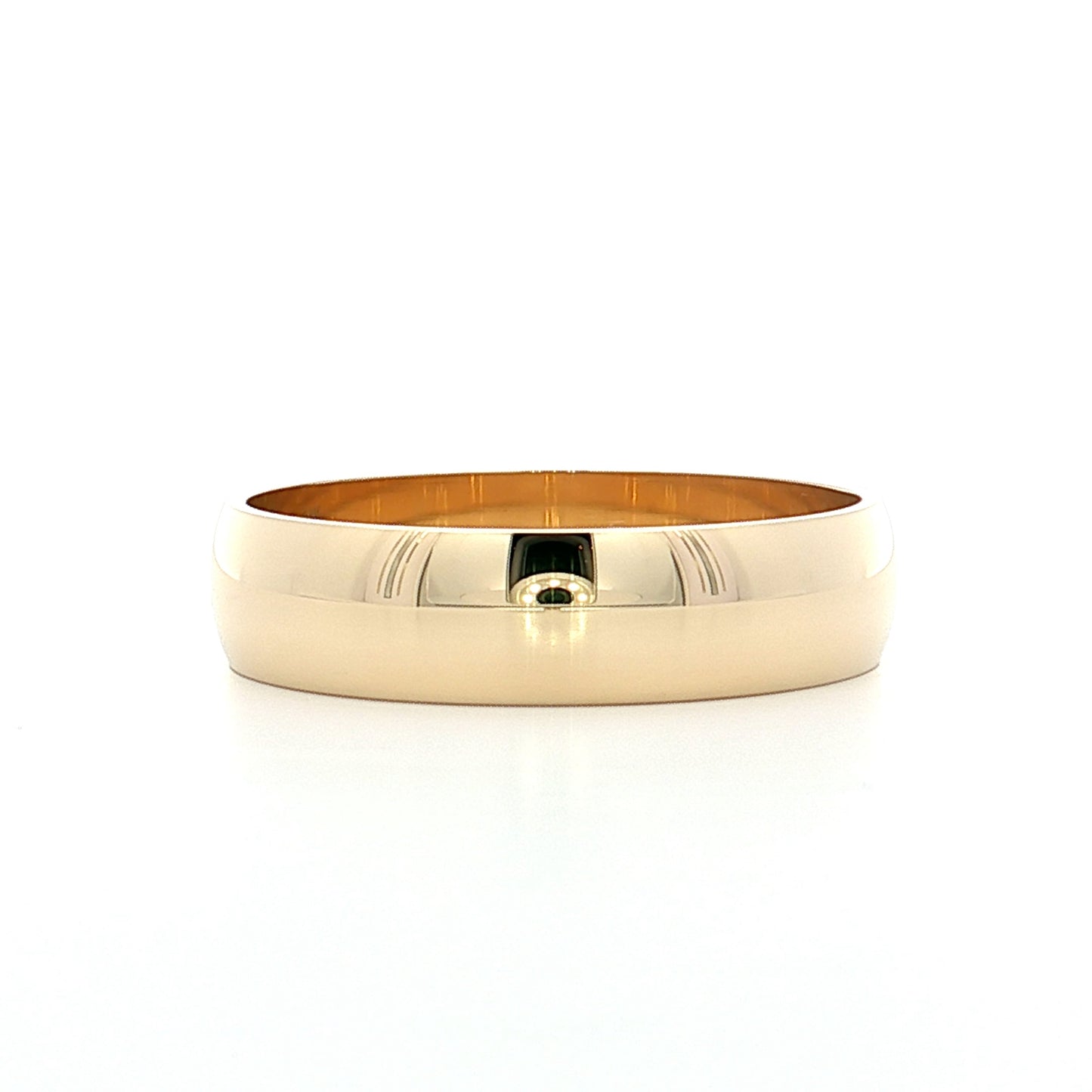 Men's 5mm Half Round Wedding Band 10k Yellow Gold