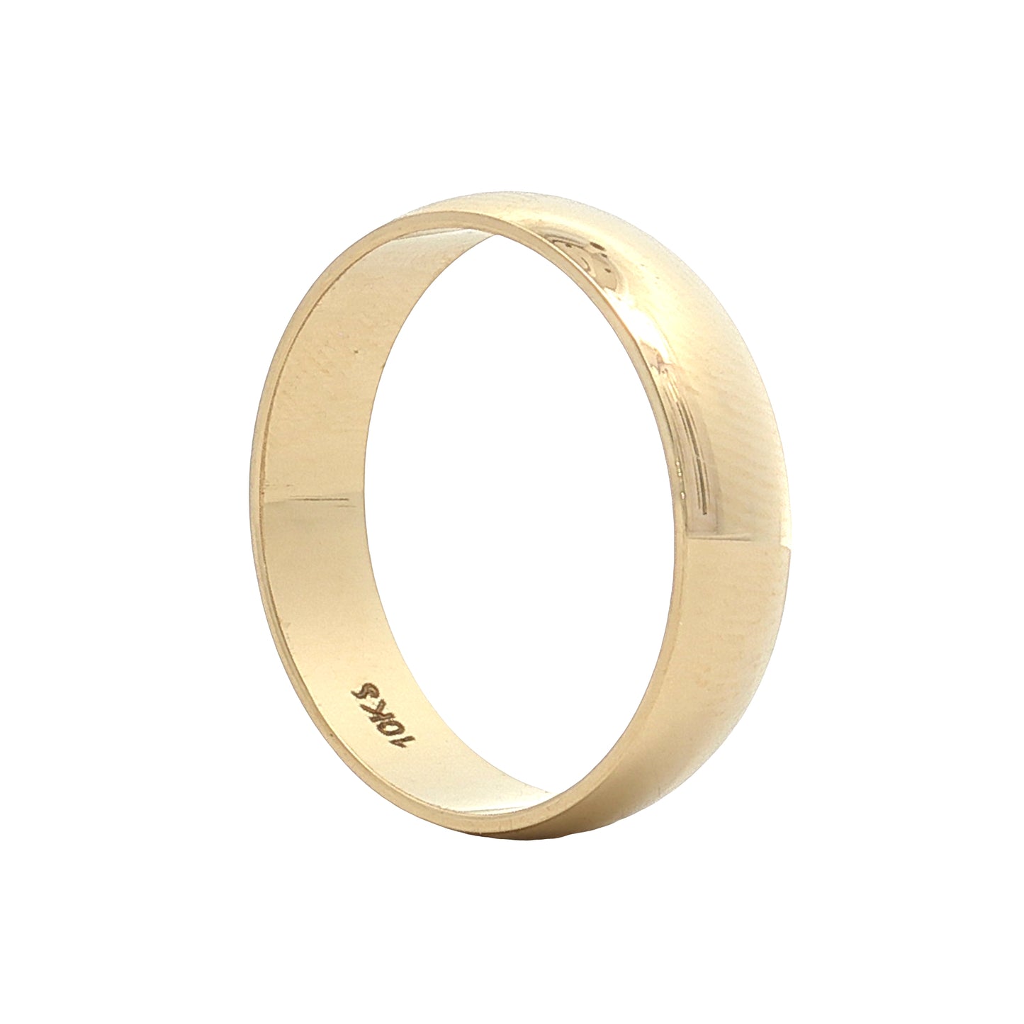Men's 5mm Half Round Wedding Band 10k Yellow Gold