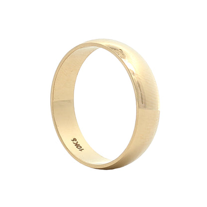 Men's 5mm Half Round Wedding Band 10k Yellow Gold