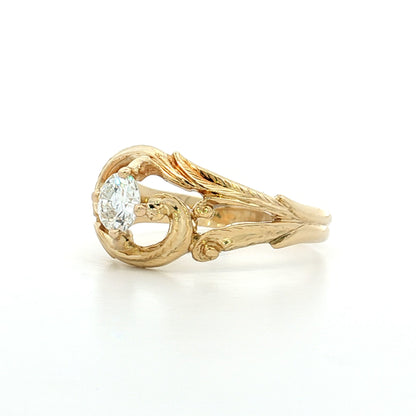 .45 Art Nouveau Diamond Engagement Ring 14k