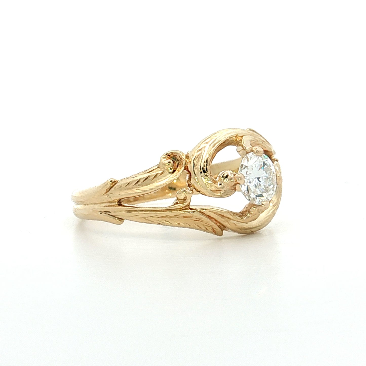.45 Art Nouveau Diamond Engagement Ring 14k