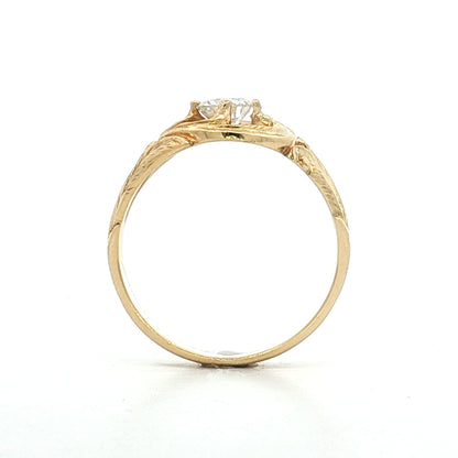 .45 Art Nouveau Diamond Engagement Ring 14k
