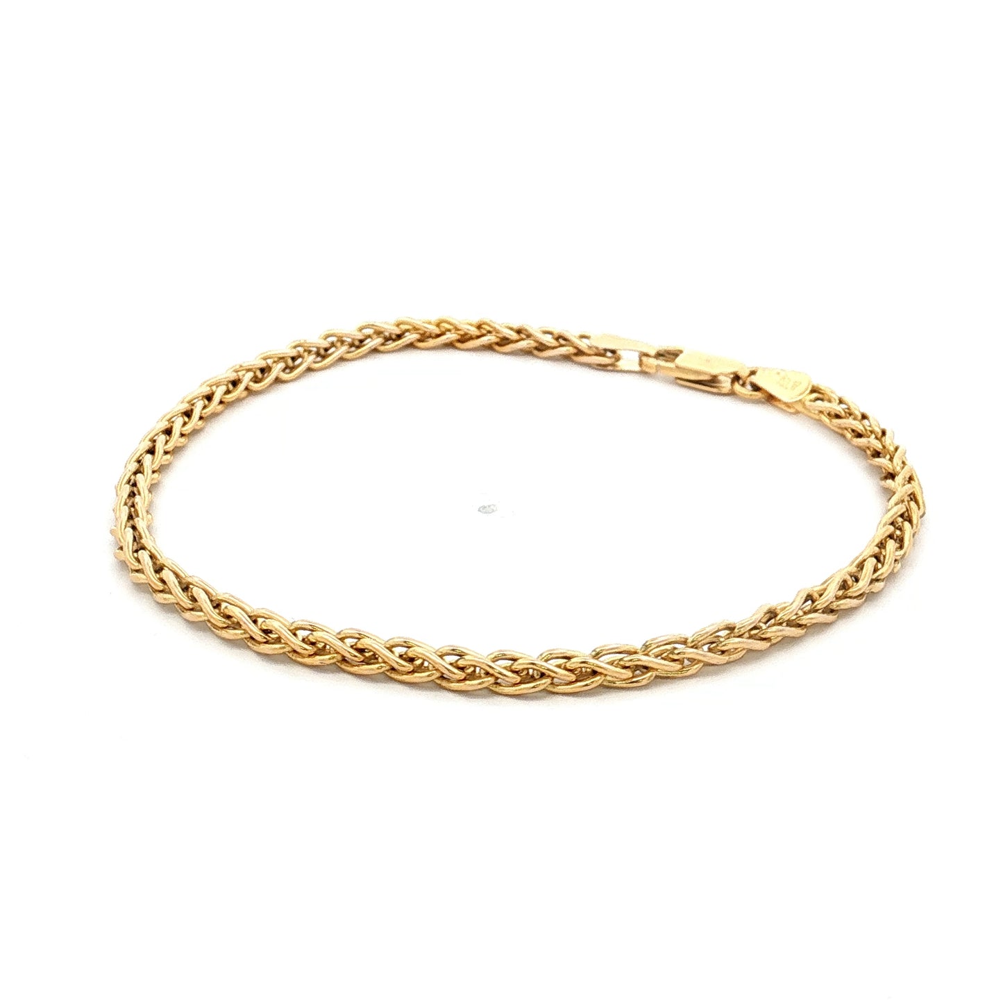 8" Wheat Chain Bracelet 14k Yellow Gold