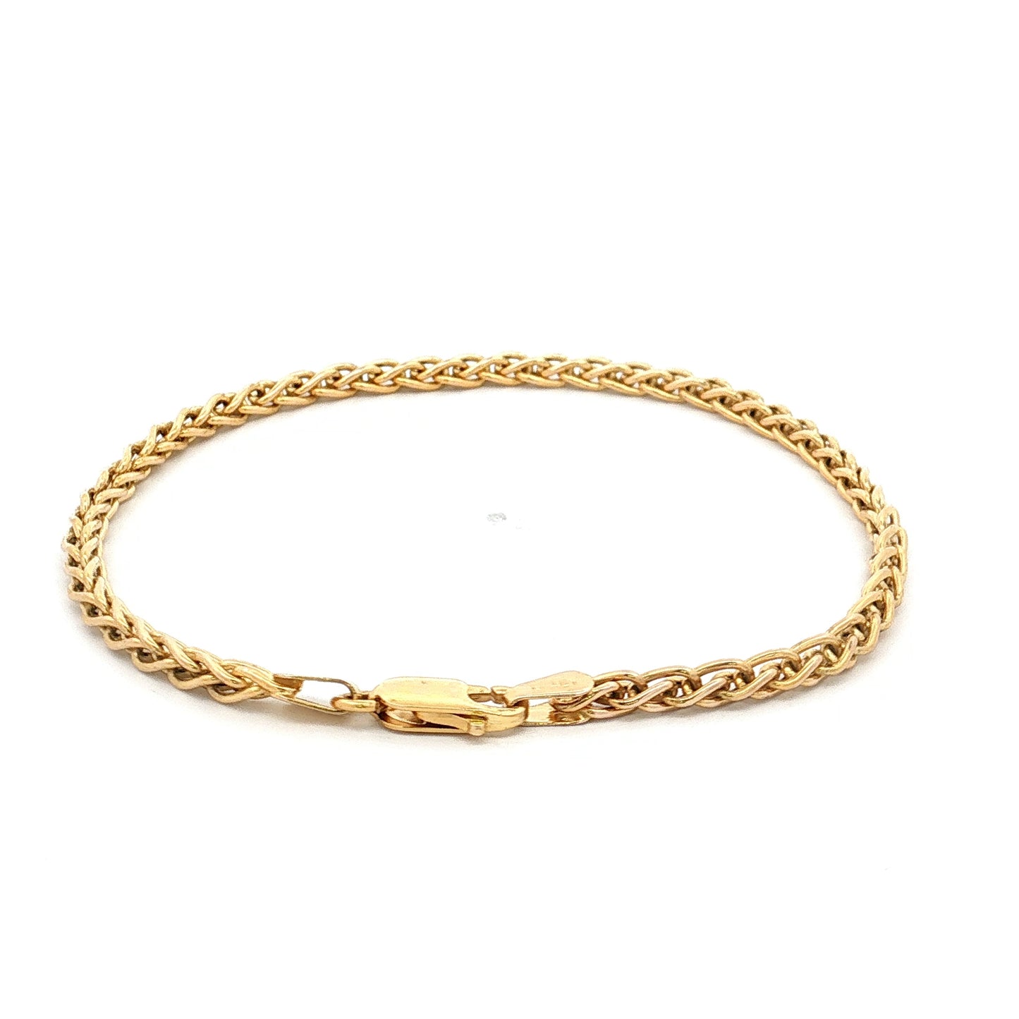 8" Wheat Chain Bracelet 14k Yellow Gold