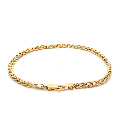 8" Wheat Chain Bracelet 14k Yellow Gold