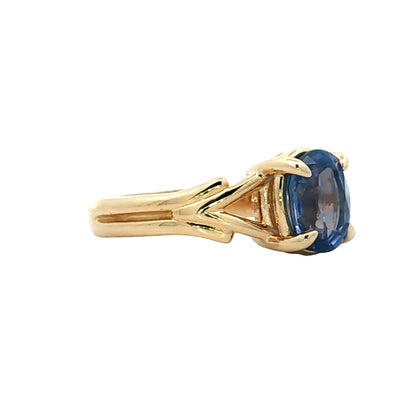 2.05 Oval Blue Sapphire Engagement Ring 14k