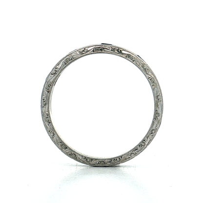 .13 Antique Art Deco Sapphire Wedding Band Platinum