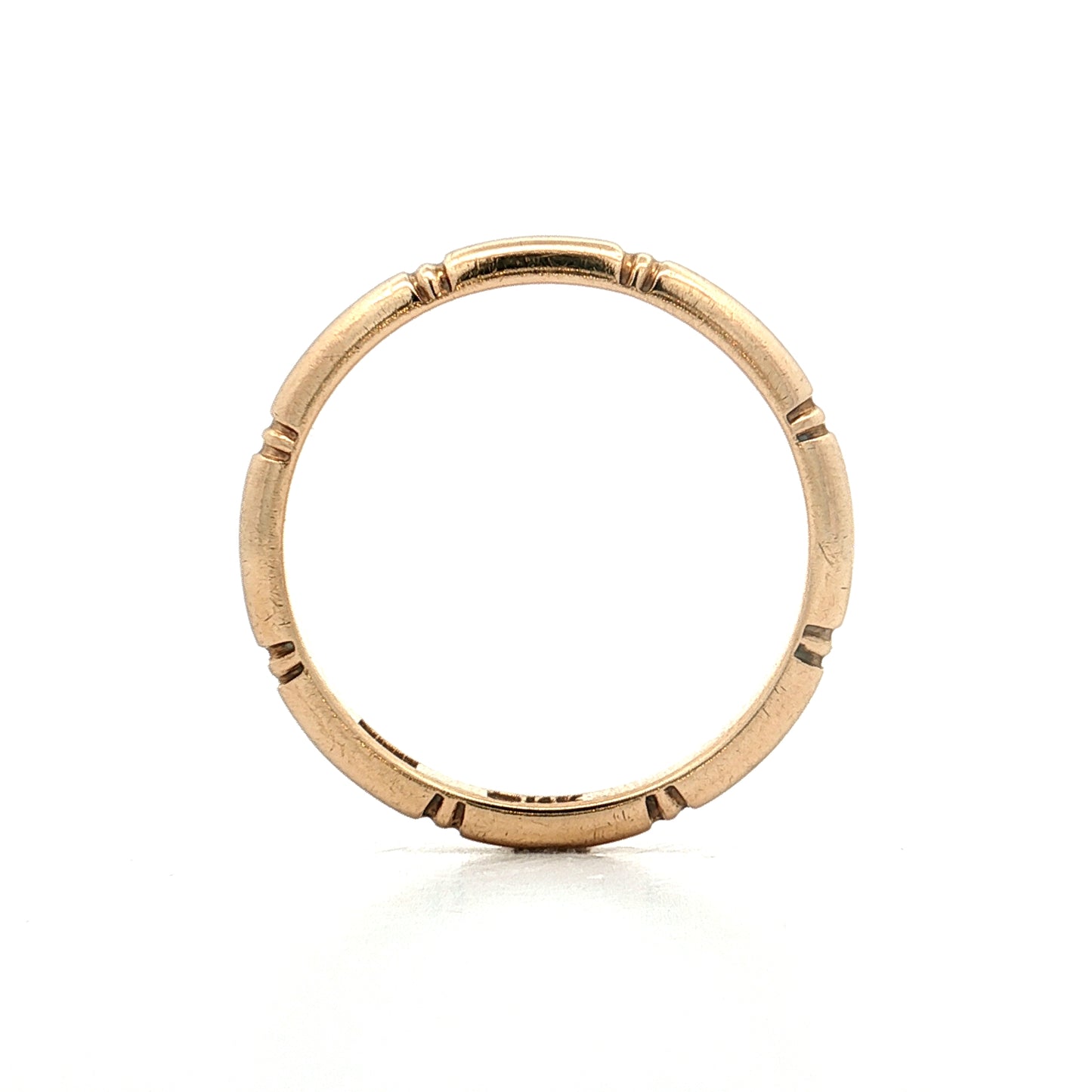 Vintage Retro Engraved Men's Wedding Band 14k
