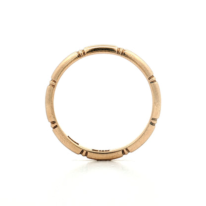 Vintage Retro Engraved Men's Wedding Band 14k