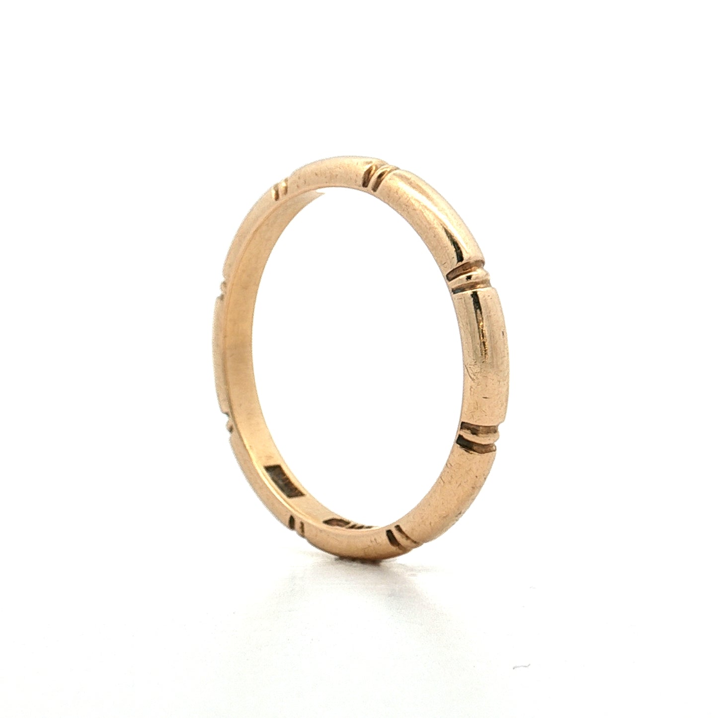 Vintage Retro Engraved Men's Wedding Band 14k