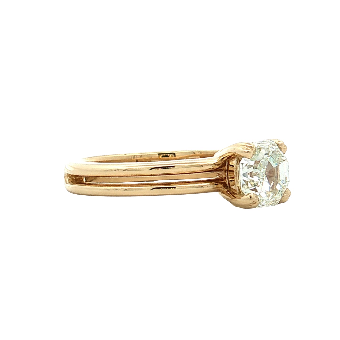 1.37 GIA Octagon Step Cut Diamond Engagement Ring 14k