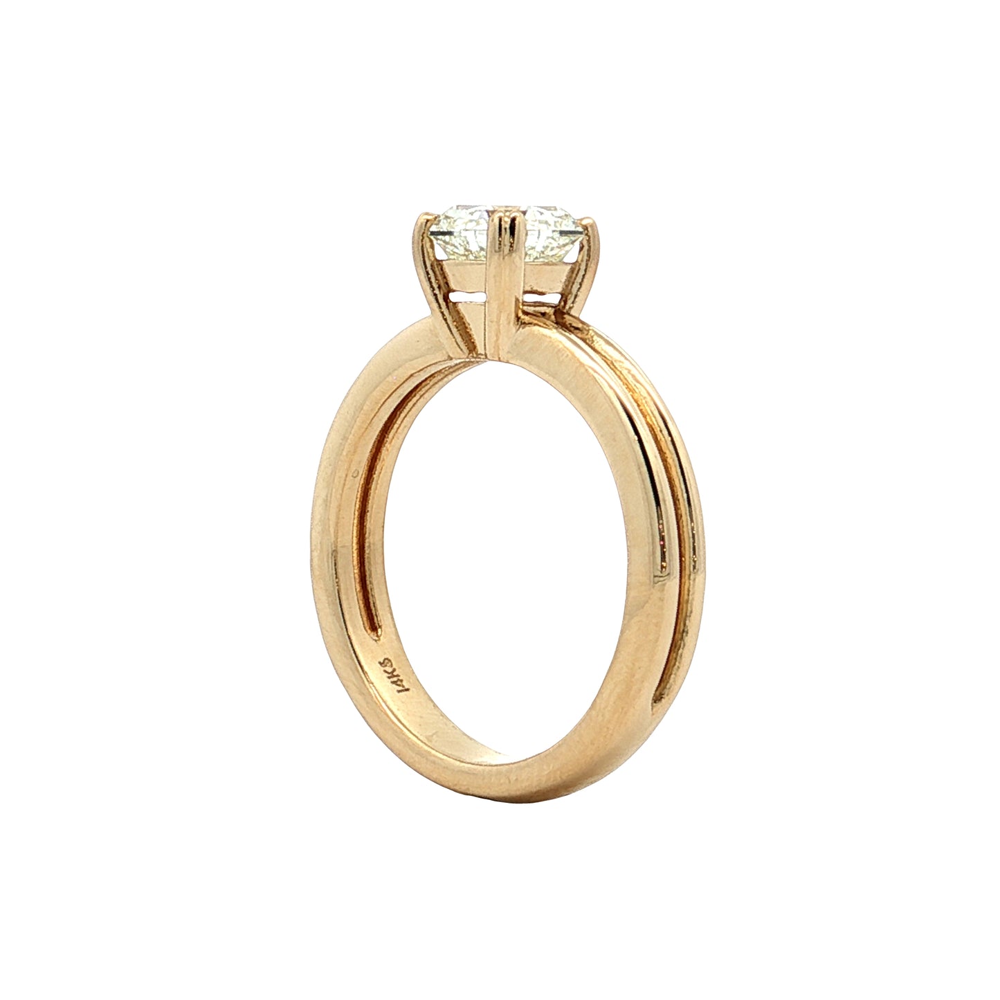 1.37 GIA Octagon Step Cut Diamond Engagement Ring 14k