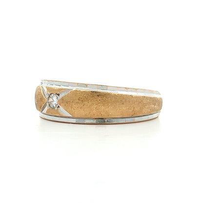 .06 Vintage Mid-Century Diamond Ring Two-Tone 14k
