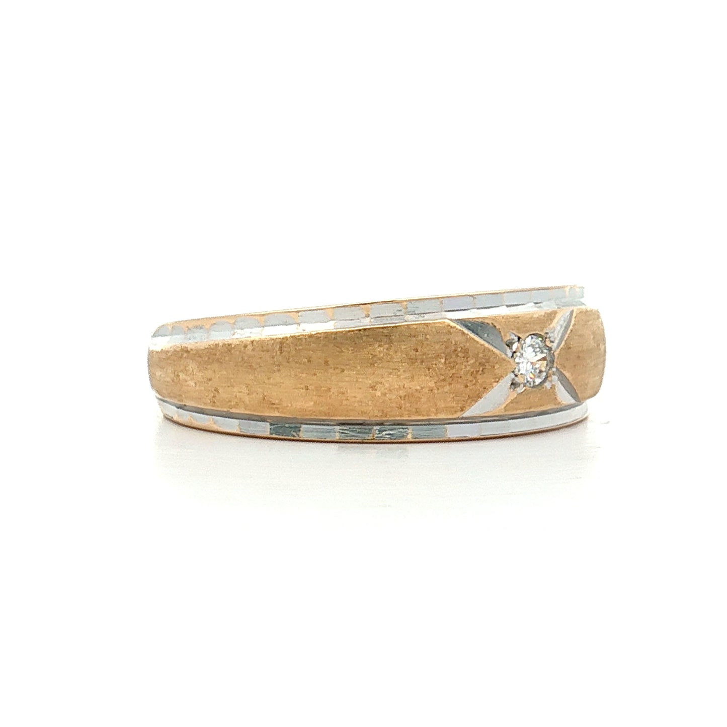 .06 Vintage Mid-Century Diamond Ring Two-Tone 14k