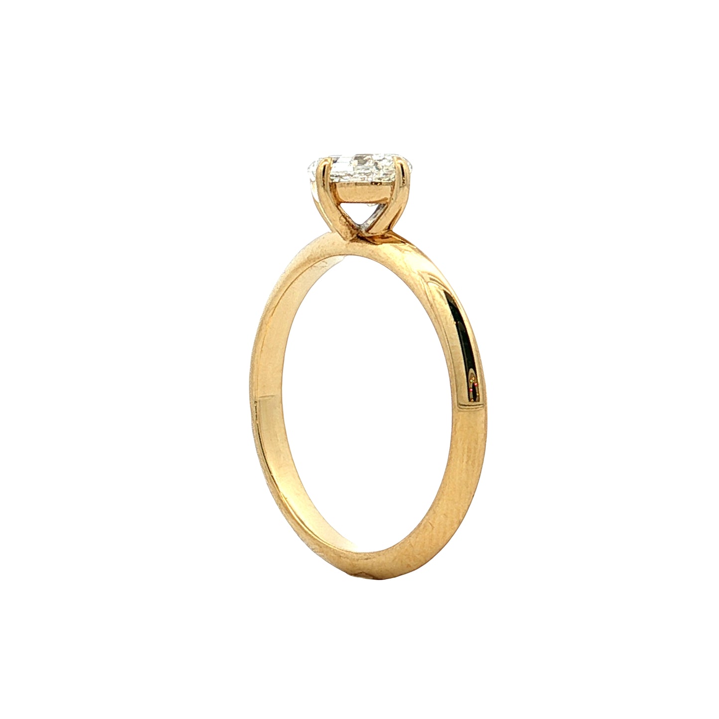 .90 GIA Oval Step Cut Diamond Engagement Ring 18k