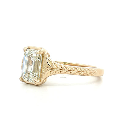 2.01 GIA Emerald Cut Diamond Engagement Ring 14k