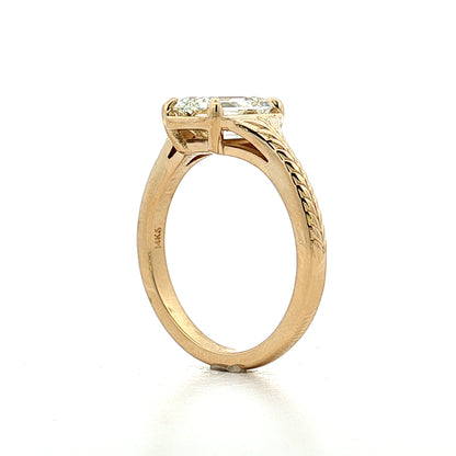 2.01 GIA Emerald Cut Diamond Engagement Ring 14k