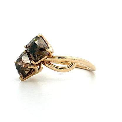 2.60 Toi Et Moi Diamond Engagement Ring 14k Yellow Gold