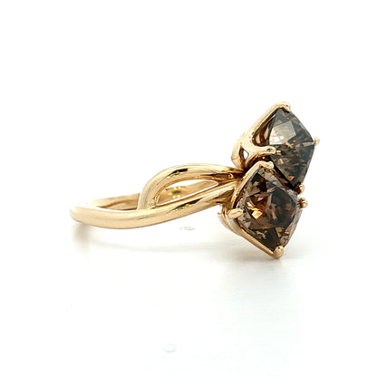 2.60 Toi Et Moi Diamond Engagement Ring 14k Yellow Gold