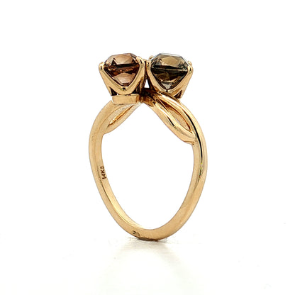 2.60 Toi Et Moi Diamond Engagement Ring 14k Yellow Gold