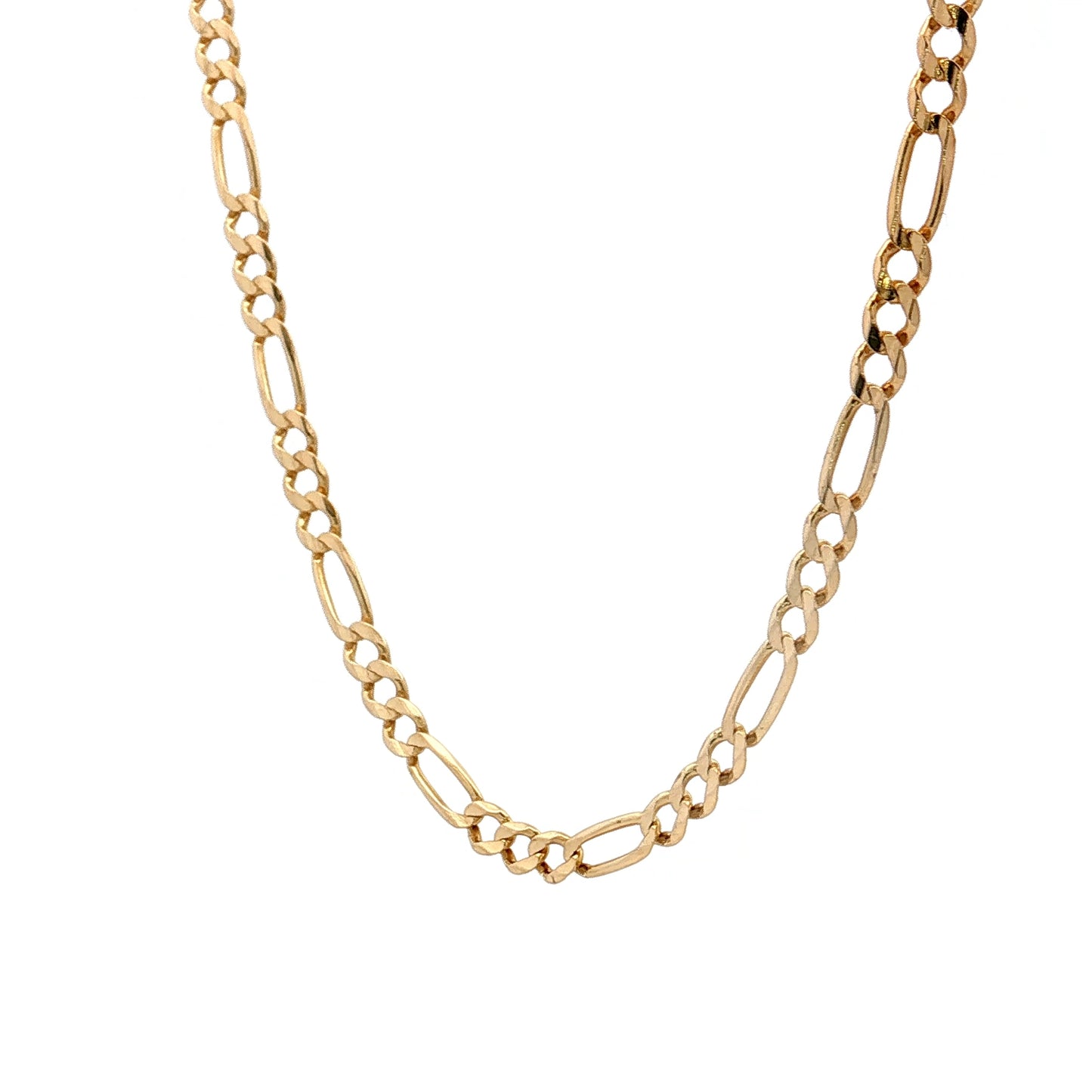 26" Figaro Chain Necklace 14k Yellow Gold