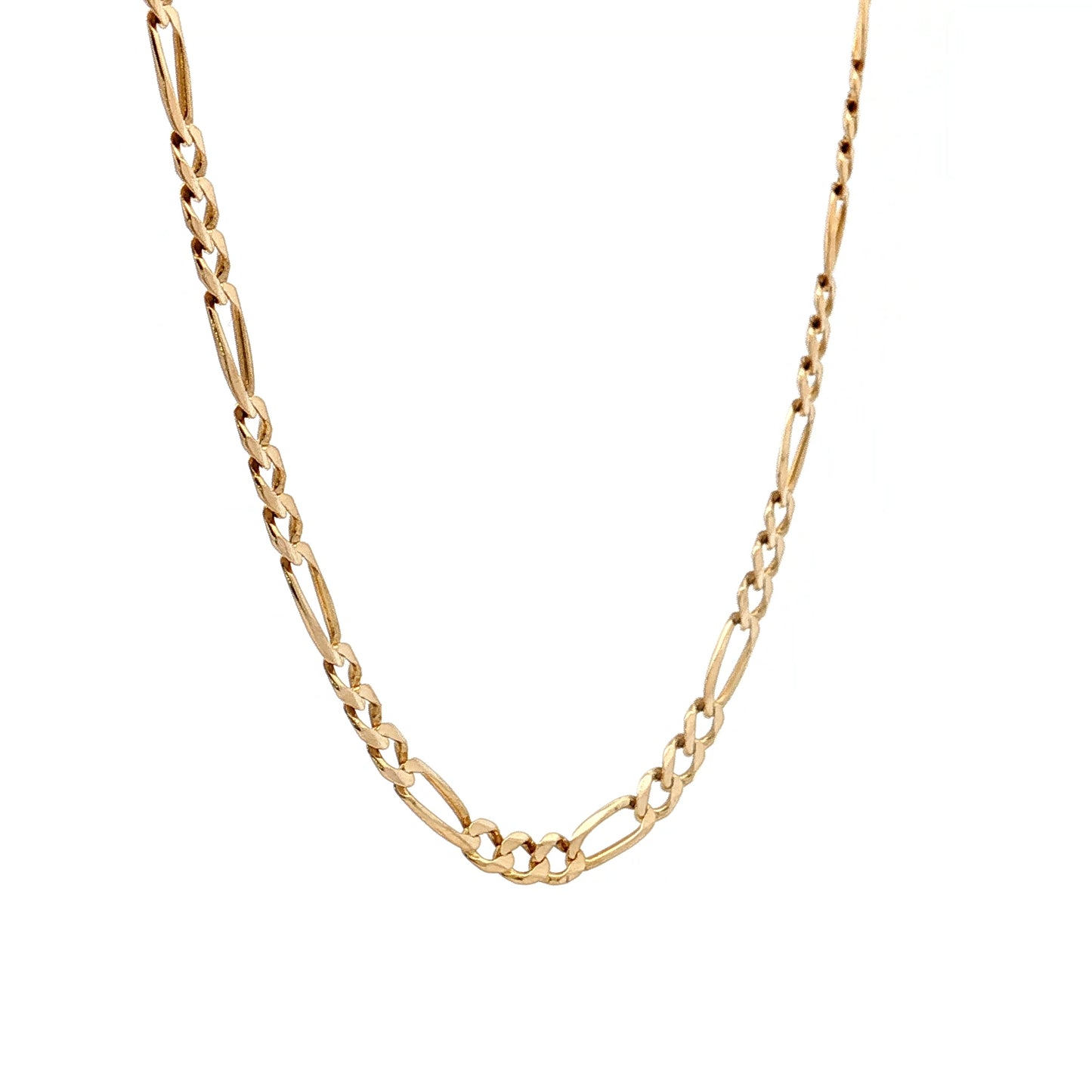 26" Figaro Chain Necklace 14k Yellow Gold