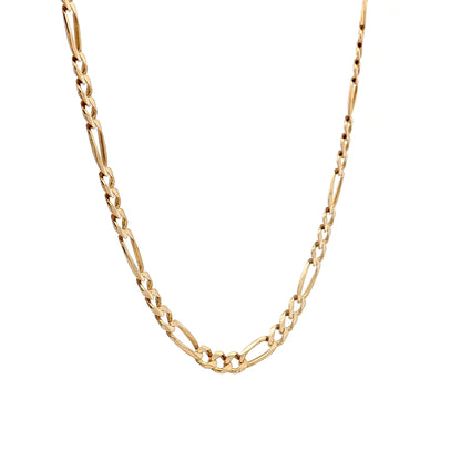 26" Figaro Chain Necklace 14k Yellow Gold