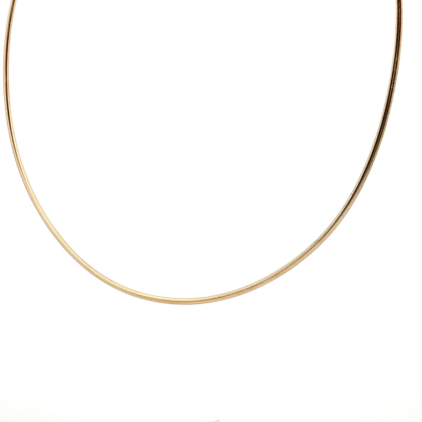 Omega Wire Choker Necklace 14k Yellow Gold