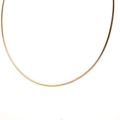 Omega Wire Choker Necklace 14k Yellow Gold