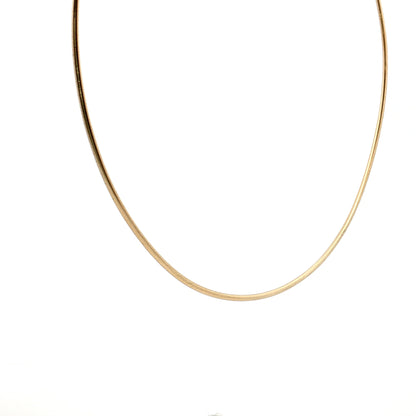 Omega Wire Choker Necklace 14k Yellow Gold