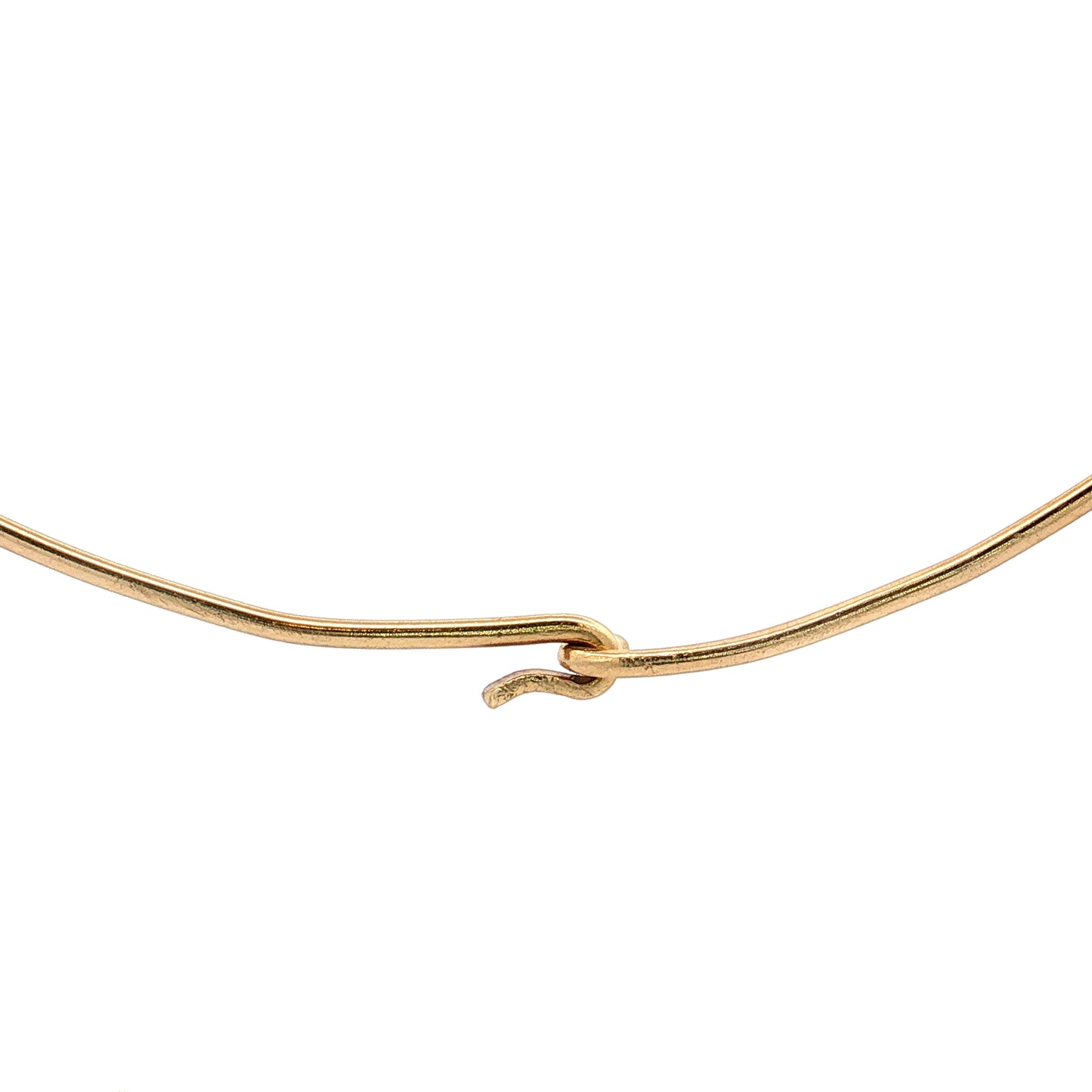Omega Wire Choker Necklace 14k Yellow Gold