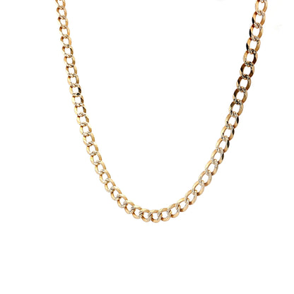 24" Flat Curb Chain Necklace in Two-Tone 14k