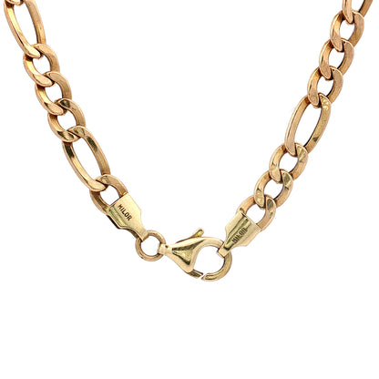 20" Figaro Chain Necklace 14k Yellow Gold