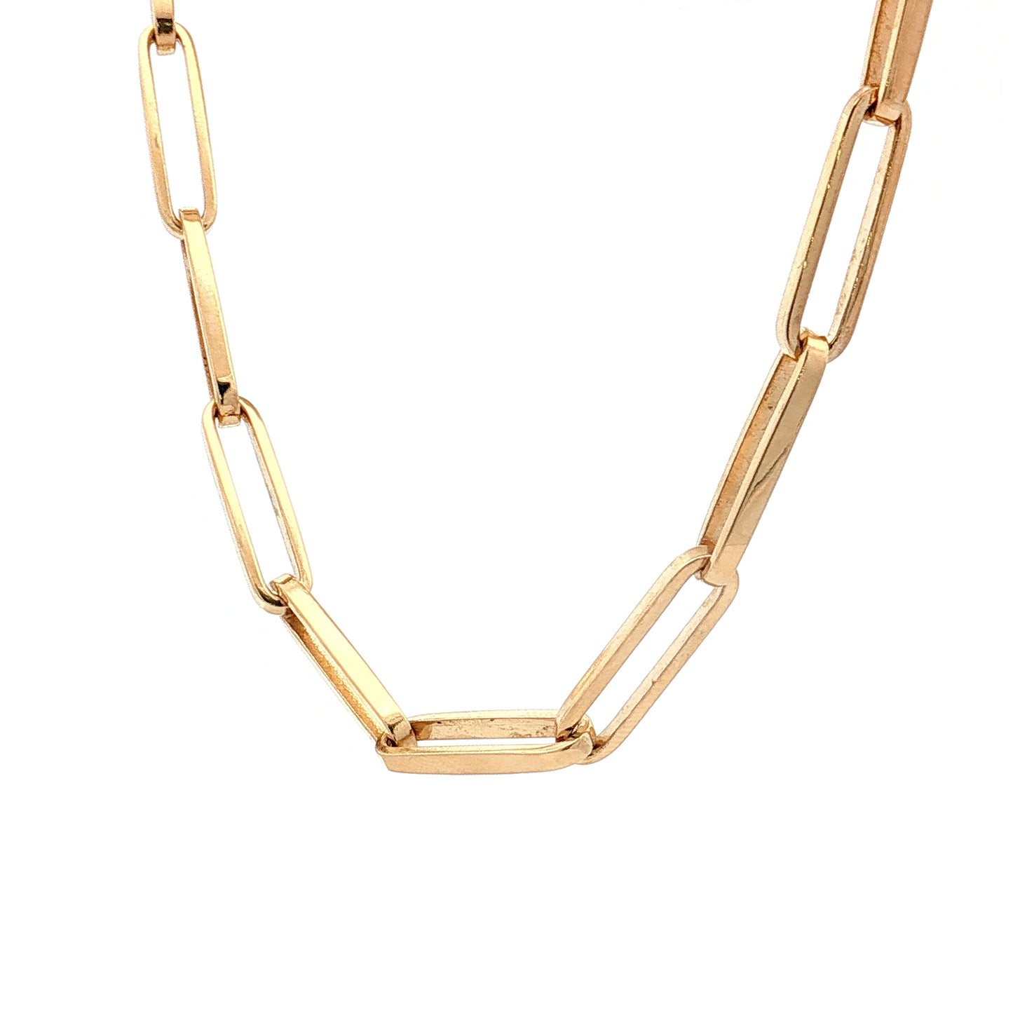 Vintage Mid-Century Paperclip Chain Necklace 14k