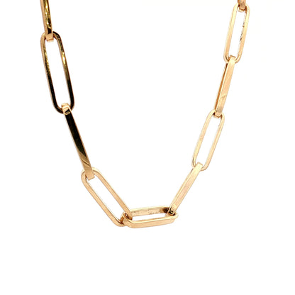 Vintage Mid-Century Paperclip Chain Necklace 14k