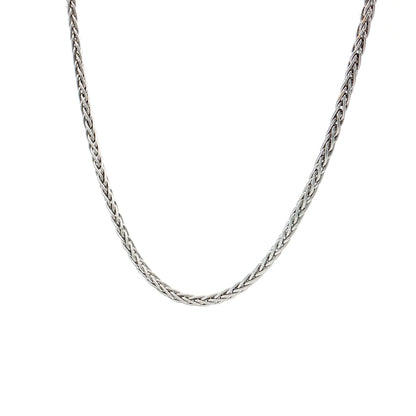 26" Wheat Chain Necklace 14k White Gold