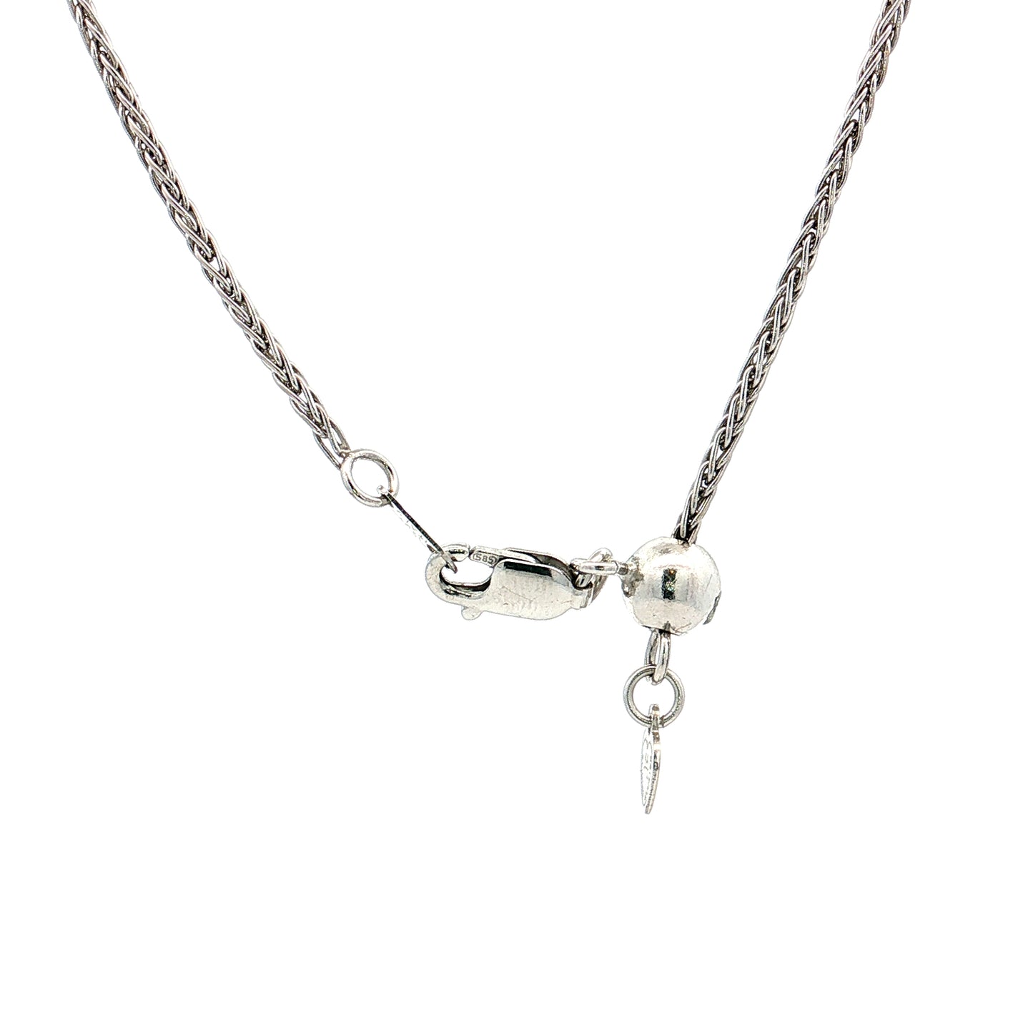 26" Wheat Chain Necklace 14k White Gold