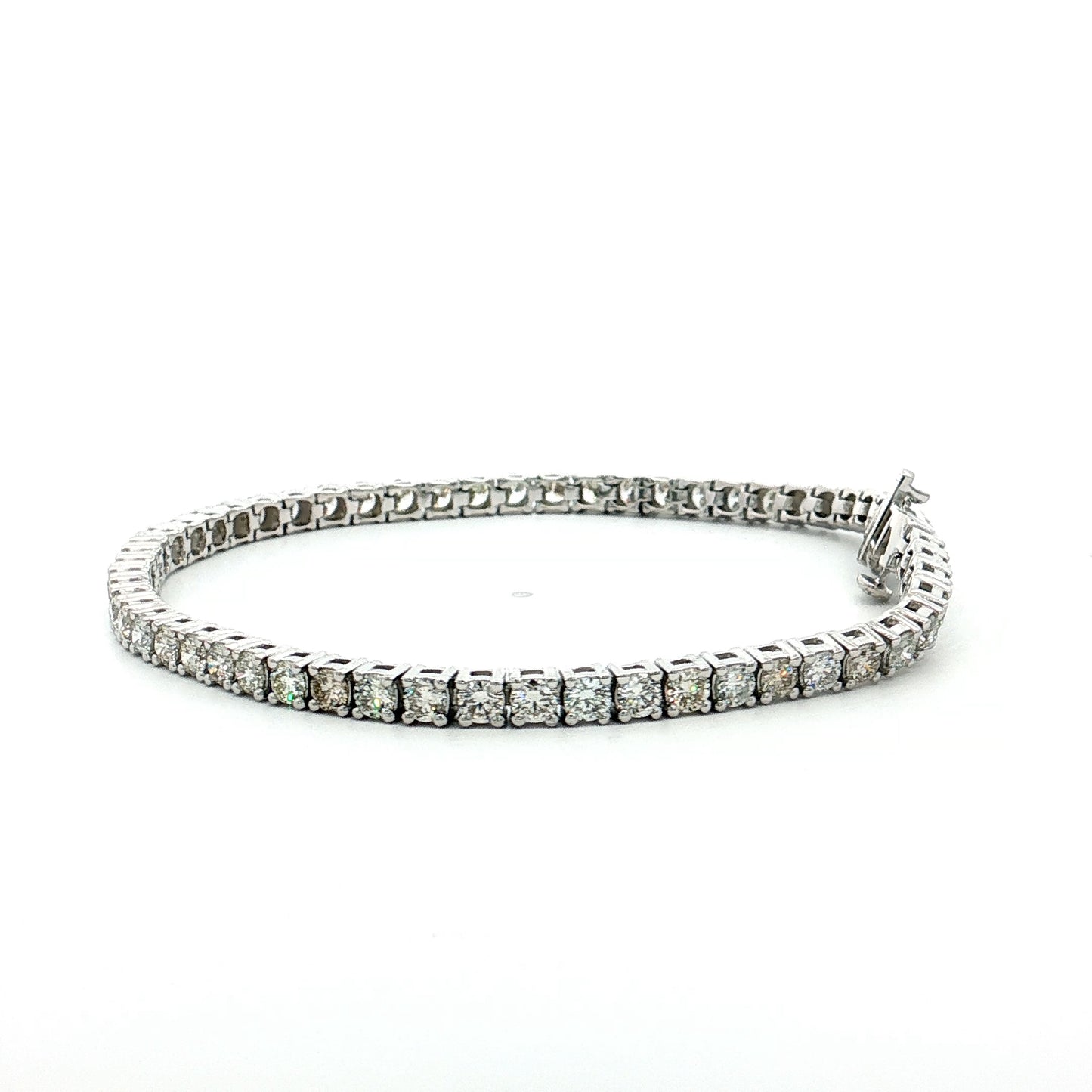 4.65 Round Diamond Tennis Bracelet 14k White Gold