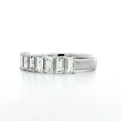 1.50 Emerald Cut Diamond Stacking Band 14k White Gold