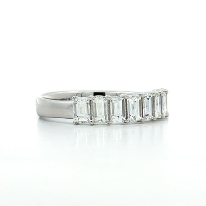 1.50 Emerald Cut Diamond Stacking Band 14k White Gold