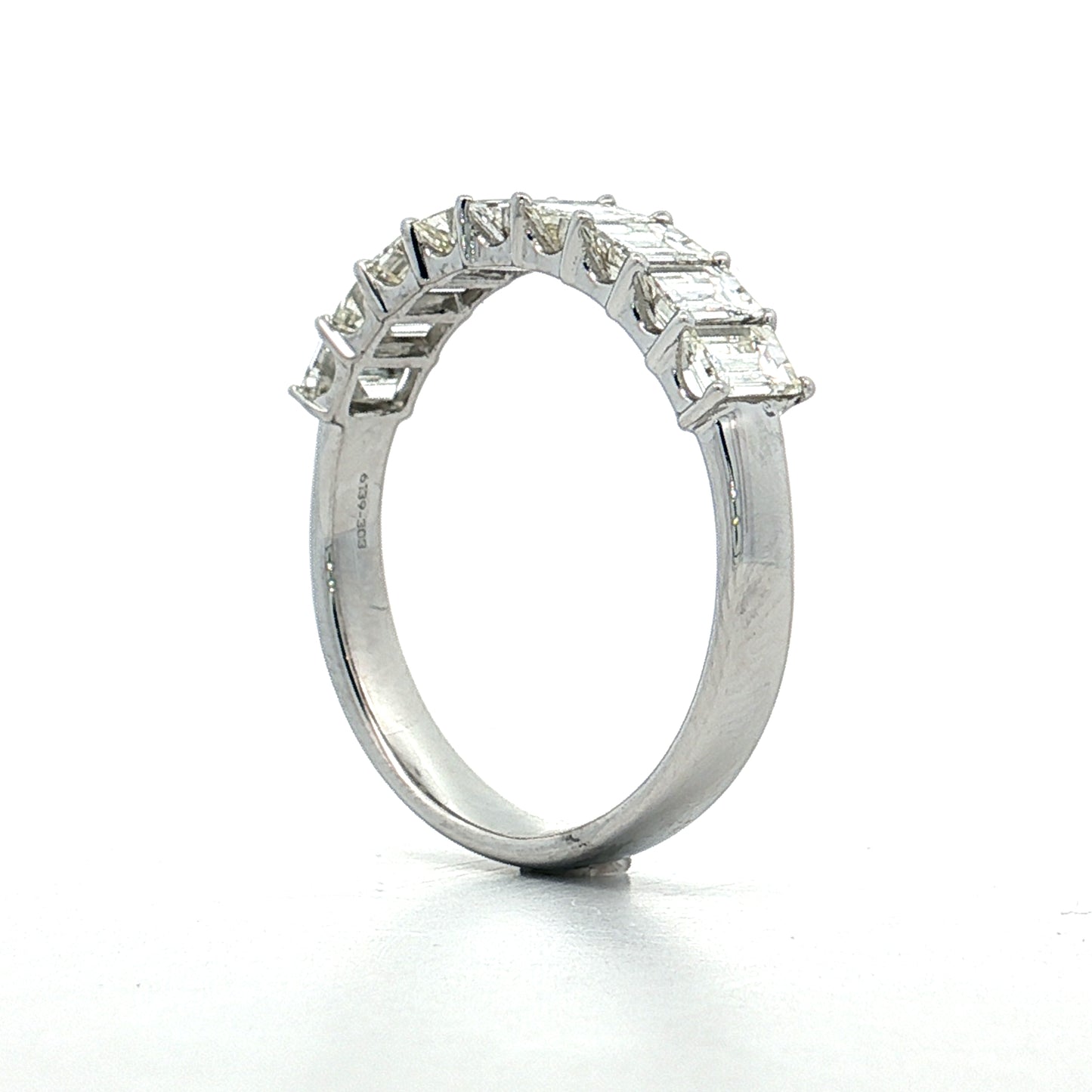 1.50 Emerald Cut Diamond Stacking Band 14k White Gold