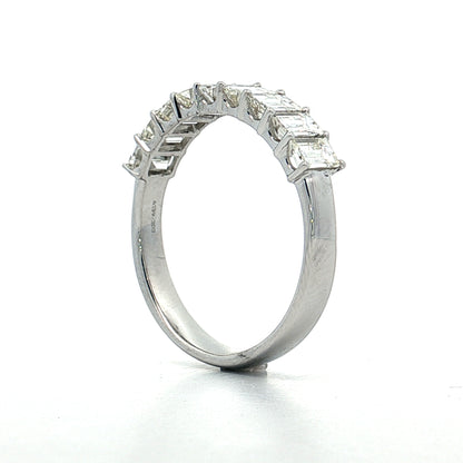 1.50 Emerald Cut Diamond Stacking Band 14k White Gold