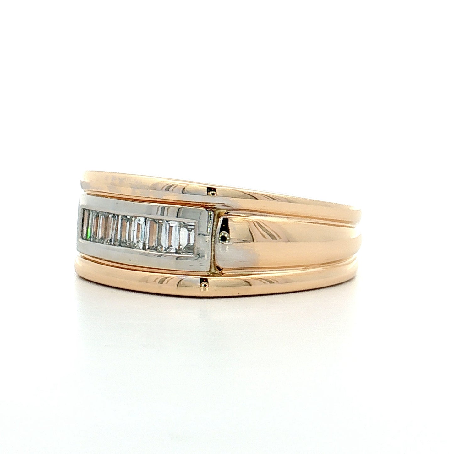 .45 Men's Baguette Diamond Wedding Band 14k