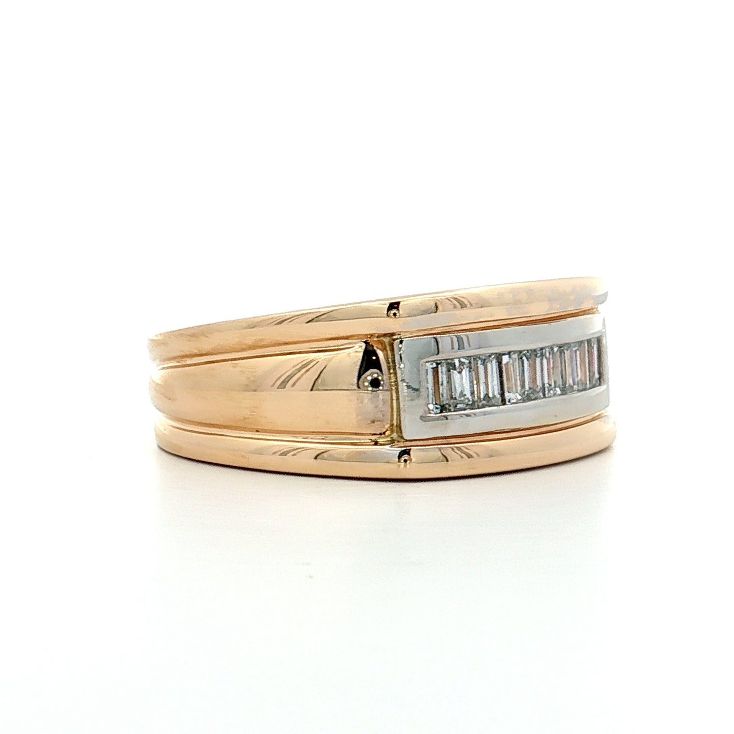 .45 Men's Baguette Diamond Wedding Band 14k